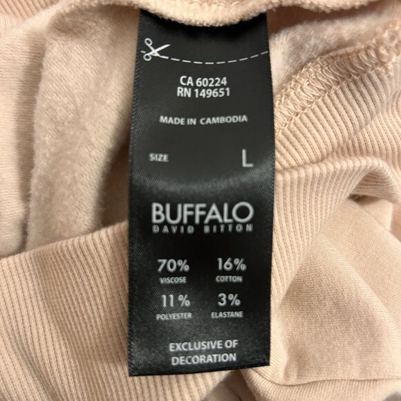 Buffalo David Bitton Oversized Hoodie – L – Blush Pink Soft Knit Pullover - Picture 2 of 5